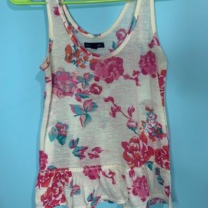 White tank top with pink flowers